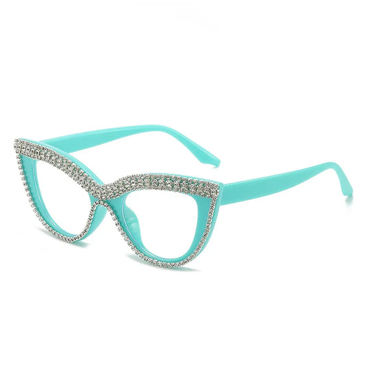Designer Crystal Eyeglasses - Luxury Vintage Frames for Women