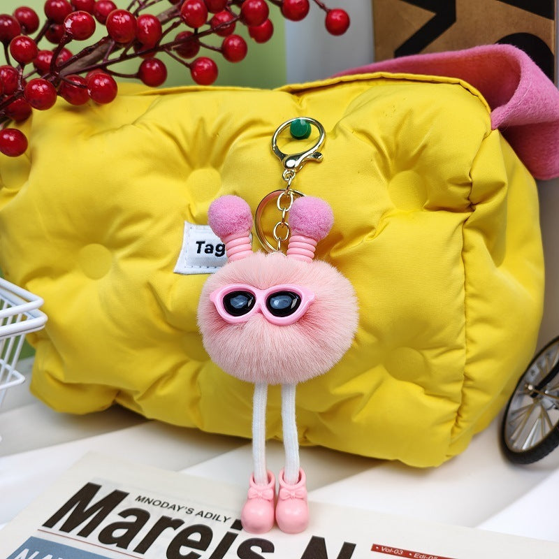 Creative Keychain Cute Three-dimensional Cartoon Doll Light Pink