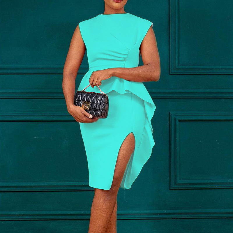 Formal Party Cocktail Pencil Midi Dress [5-7 Day Free Shipping] Green